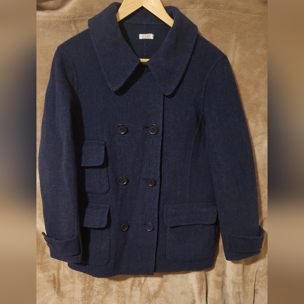 Leon Max Wool-Blend Double-Breasted Peacoat